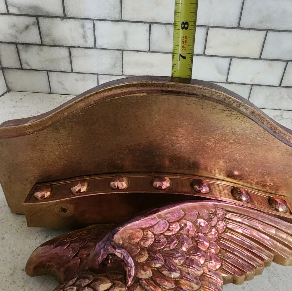 Vintage gold Americana eagle wall shelf dart inc.
